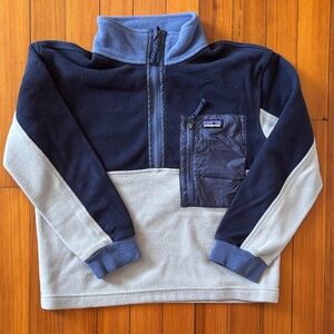 Patagonia Kids Blue and Gray Fleece Jacket size M good for 8-10 years old boy